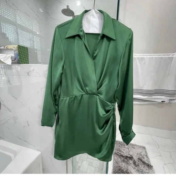 Zara | Dresses | Zara Green Wrap Dress | Poshmark Zara | Dresses | Zara Green Wrap Dress | Poshmark